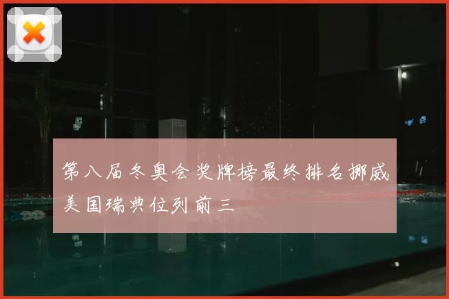 第八届冬奥会奖牌榜最终排名挪威美国瑞典位列前三